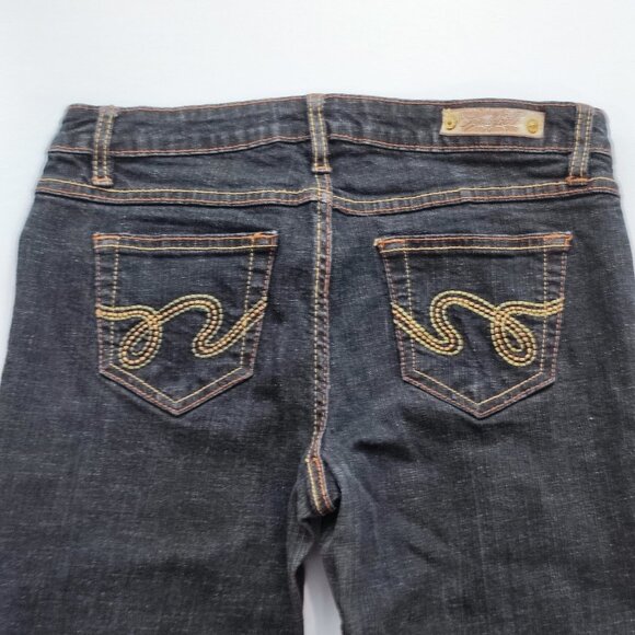 Southpole jeans low-rise black with gold details women's junior size 7 - Picture 4 of 15